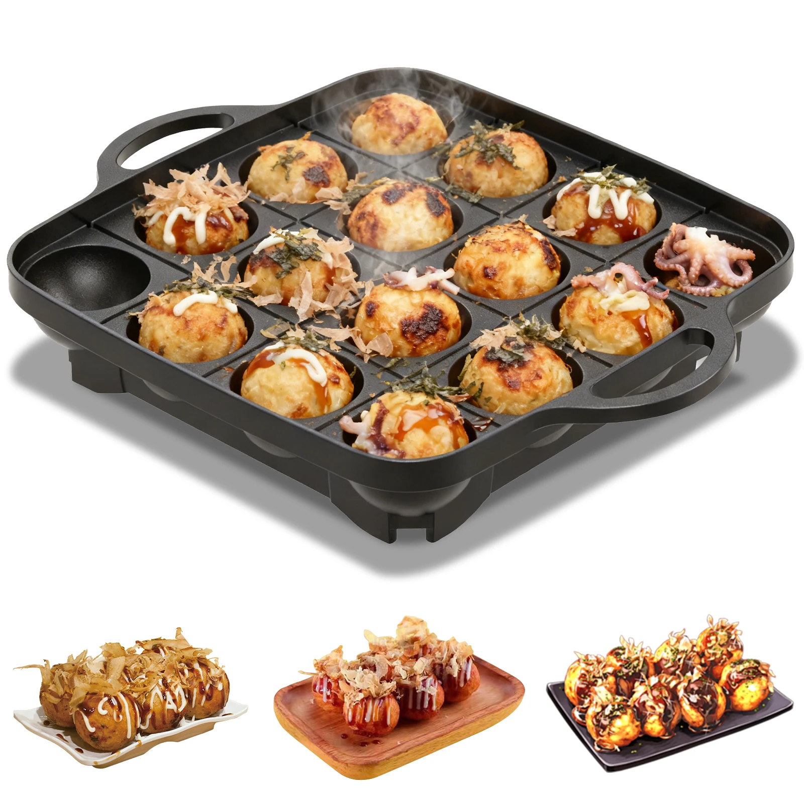 Takoyaki Pan Cast - 16 Holes Takoyaki Pan Cast Aluminum
