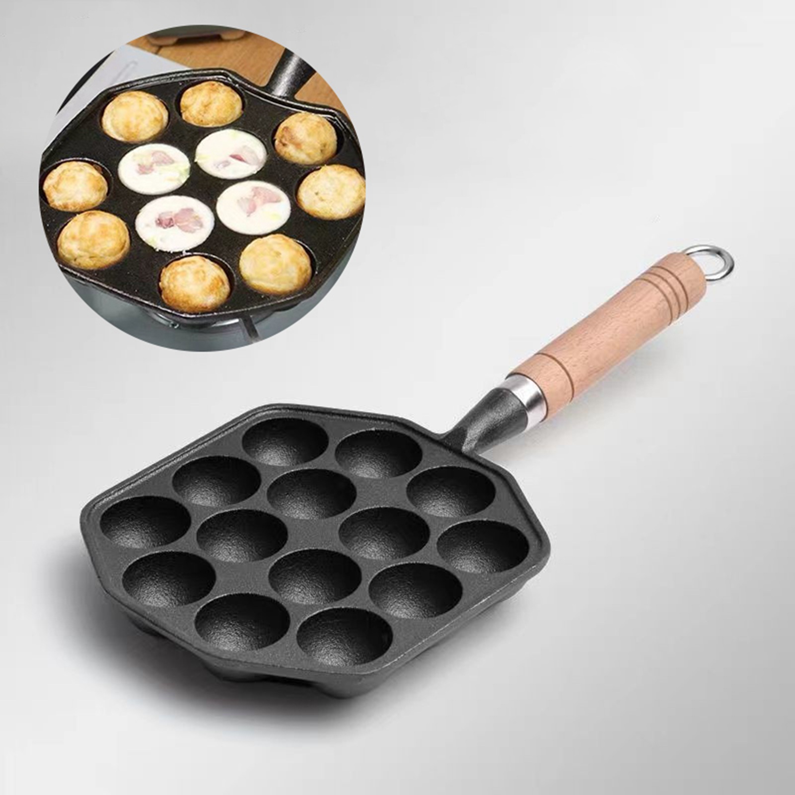 Takoyaki Pan Cast - 14 Holes Takoyaki Pan Nonstick Cast