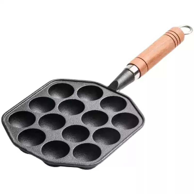 Takoyaki Pan Cast - Cast Iron Non-Stick Egg Pan (Uncoated),