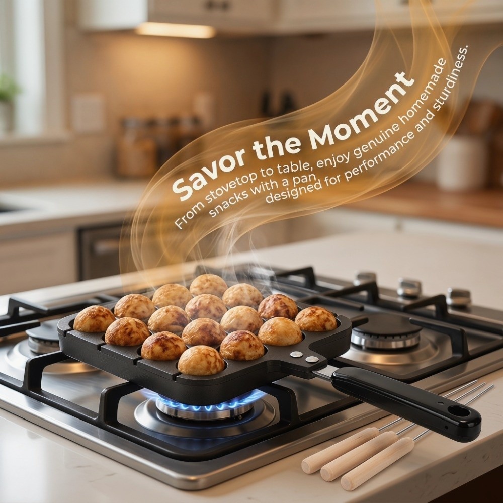 Takoyaki Pan Cast - Cast Aluminum Takoyaki Grill Pan Non-Stick