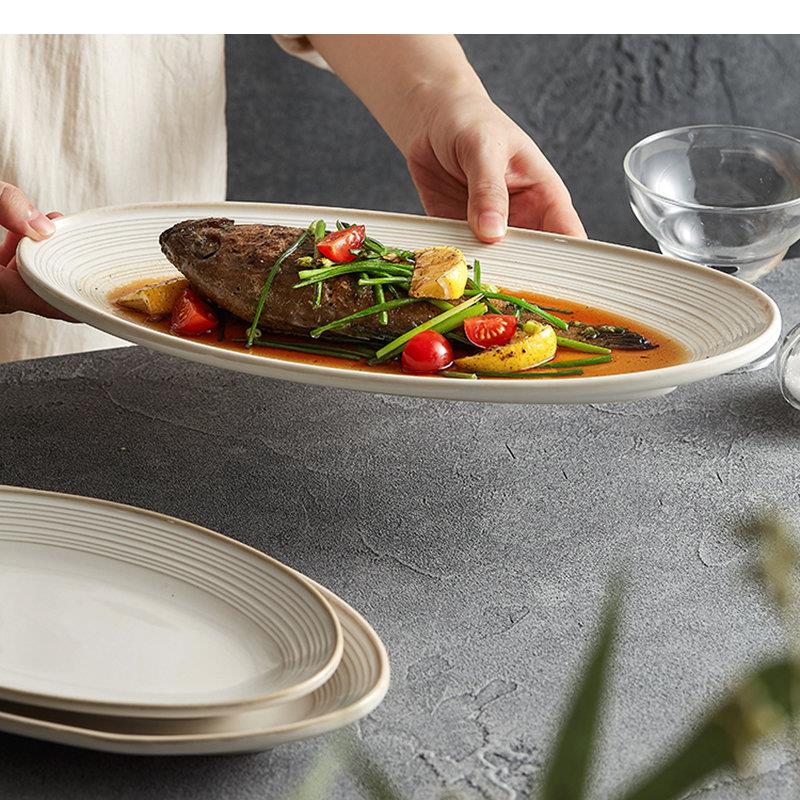 Oval Ceramic Dinner Plates Coo - Home Cooking Dinner ulasan dan harga