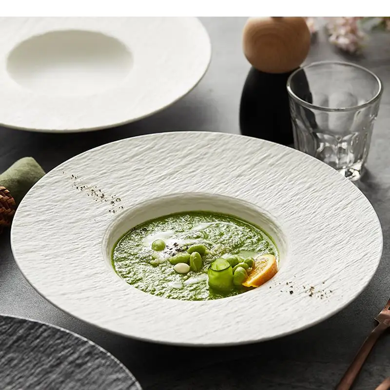 Ceramic Pasta Steak Plate Roun - Home Cooking Dinner ulasan dan harga