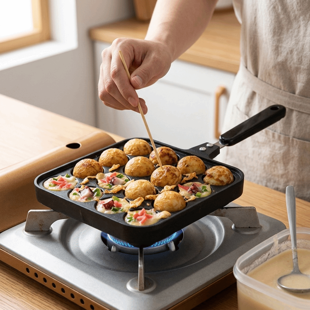 16-Hole Takoyaki Grill Pan Hea - Takoyaki Pan Cast ulasan dan harga