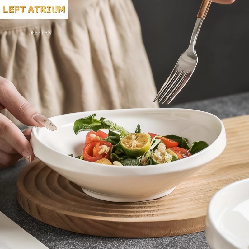 7-inch Uniquely Shaped White C - Home Cooking Dinner ulasan dan harga