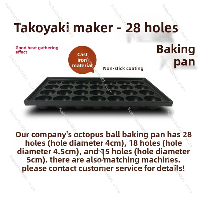 28 Hole Cast Iron Takoyaki Gri - Takoyaki Pan Cast ulasan dan harga