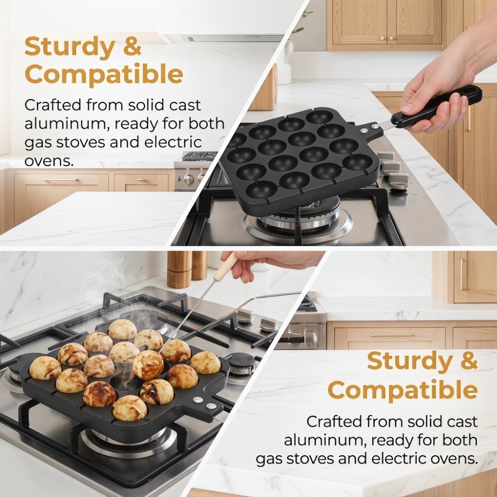 Cast Aluminum Takoyaki Grill P - Takoyaki Pan Cast ulasan dan harga