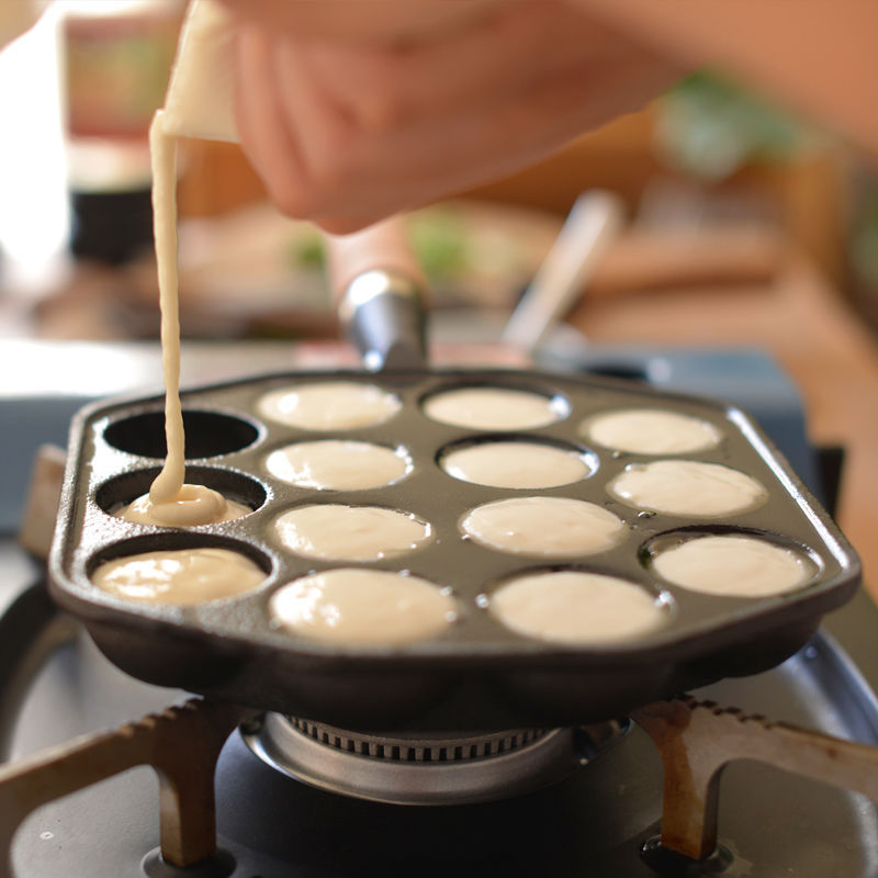 12/14 Hole Takoyaki Pan Wooden - Takoyaki Pan Cast ulasan dan harga